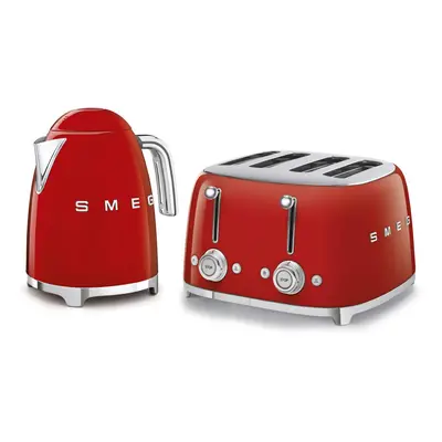 Smeg 50's Style Retro Range Breakfast Set, 1.7L 3000W Kettle and Multi-Functional Control 4-Slic