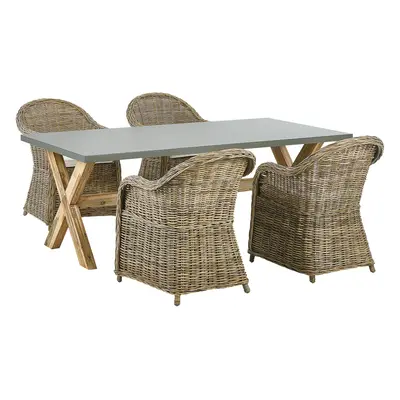 Dining Set for SUSUA/OLBIA Concrete 200x100x75 cm Light Wood