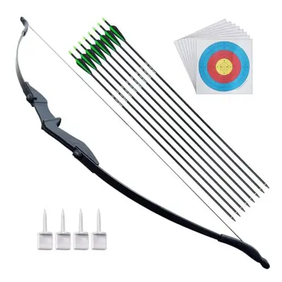 Archery Takedown Recurve Bow and Arrow Set for Adults Beginner Right Hand Hunting Long Bow Kit f