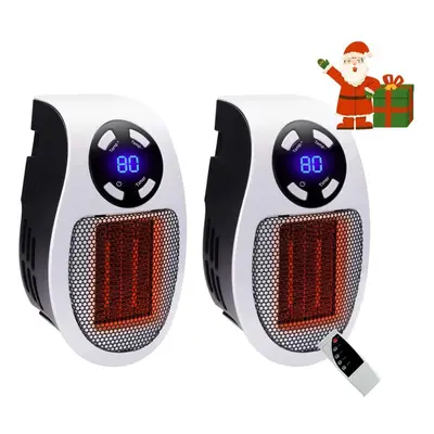 (4PCS with Remote Control) Portable Plug In Electric Heater Timer LED Display