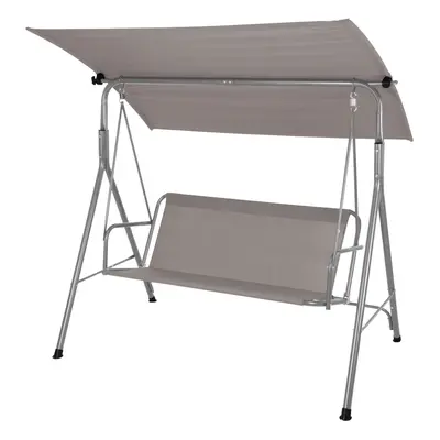 (Light Grey) Outdoor Garden Furniture Swing bench With Sun Roof