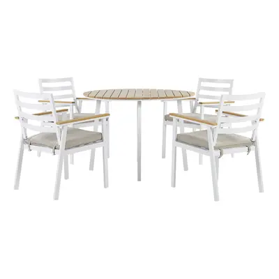 Garden Dining Set CAVOLI Metal 105x105x73 cm Beige