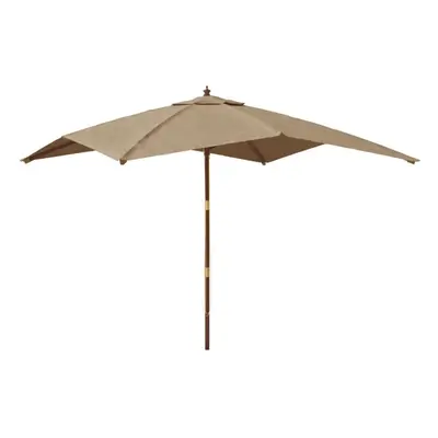 (taupe) vidaXL Garden Parasol Umbrella with Wooden Pole Outdoor Parasol Sun Umbrella