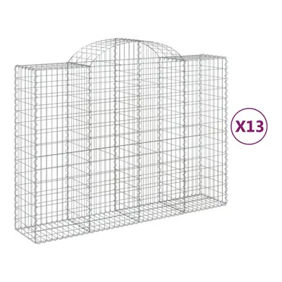 (200 x x 140/160 cm/13 pcs) vidaXL Arched Gabion Basket Stone Basket Gabion Retaining Wall Galva