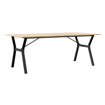 vidaXL Dining Table Kitchen Dinner Table Y-Frame Solid Wood Pine and Steel