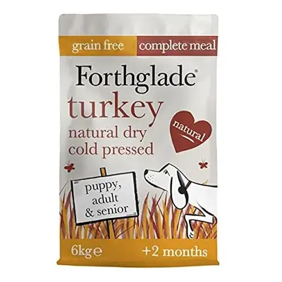 Forthglade Complete Natural Dry Dog Food - Grain FreeTurkey (6kg) Resealable Bag - Easy to Diges