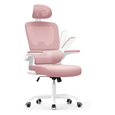 (Pink, New Style) Ergonomic Office Chair With Adjustable Headrest