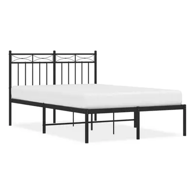 (black, 120x200 cm/with headboard) vidaXL Metal Bed Frame Home Bedroom Bed Base Mattress Foundat