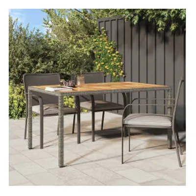 (grey, x x cm) vidaXL Solid Wood Acacia Garden Table Poly Rattan Table Black/Grey Multi Sizes