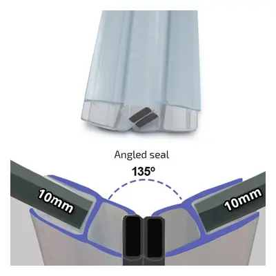 Clear Magnetic Shower Enclosure Seal 10mm x 2000mm