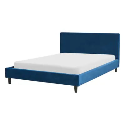 Bed FITOU x cm (EU Double) Velvet Dark Blue