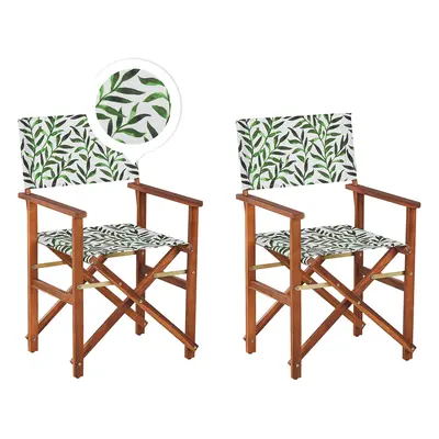 Set of Garden Chairs CINE Acacia Wood Dark Wood