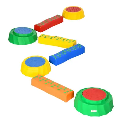 Outsunny Eight-Piece Kids Stepping Stones w/ Non-Slip Surface & Bottom, for Kids