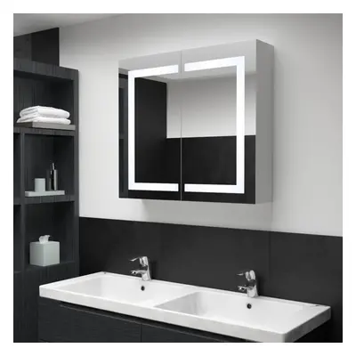 vidaXL LED Bathroom Mirror 80x12.2x68cm Wall Light Vanity Mirror Wall Cabinet