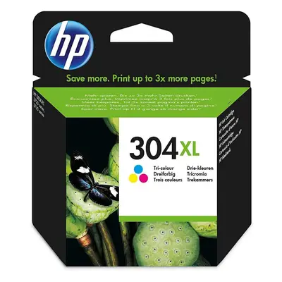 HP N9K07AE 304XL High Yield Original Ink Cartridge, Tri-Color, Single Pack