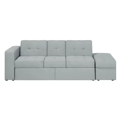 Sectional Sofa Bed with Ottoman Light Grey FALSTER