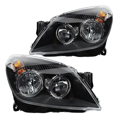 Vauxhall Astra H Mk5 Black Headlights Headlamps Pair O/s & N/s