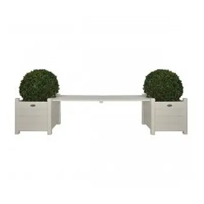 Esschert Design Planters with Bridge Bench White CF33W Piood Pots Garden