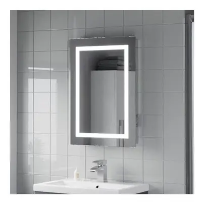 Bathroom Mirror LED Illuminated Demister Pad Shaver Socket Mains IP44 500x700mm