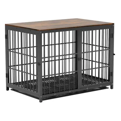 (Black, XL(42inch)) Furniture Style Wooden Dog Crate Pet Kennel End Table