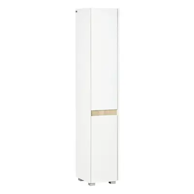 kleankin 5-Tier Modern Tall Bathroom Cabinet with Adjustable Shelves White