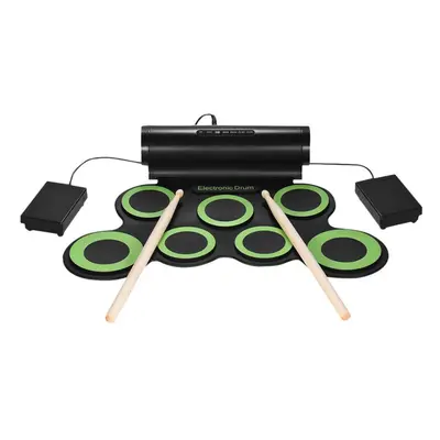 (Green) Portable Digital Stereo Electronic Drum Set