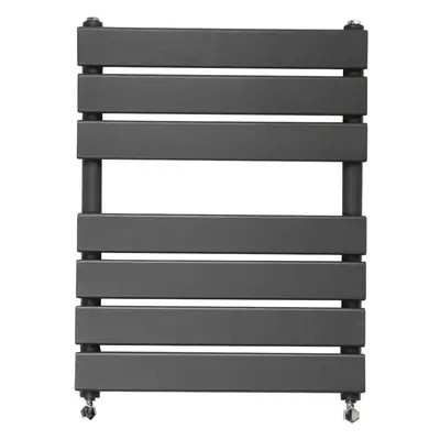 (650x500mm) WarmeHaus Flat Panel Anthracite Bathroom Heated Towel Rail Ladder Radiator Warmer