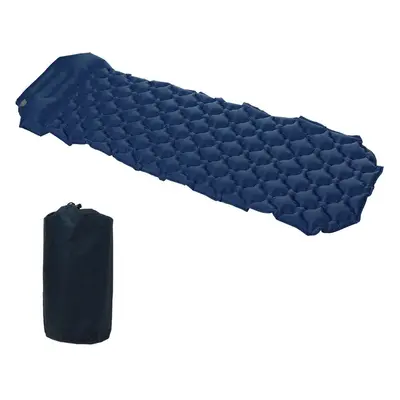 (Navy) 73x22Inch Single People Inflatable Sleeping Mat Roll Air Mattresses Ultralight Sleeping P