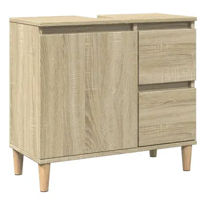 vidaXL Bathroom Cabinet Storage Cabinet Cupboard Sonoma Oak Engineered Wood