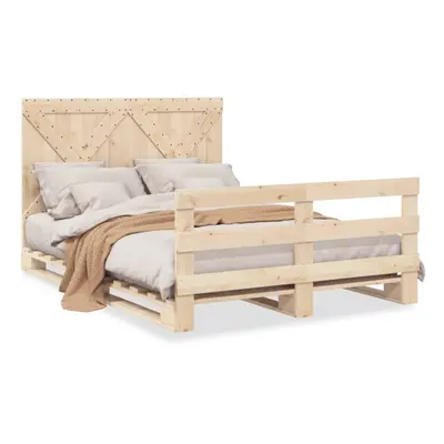 vidaXL Bed Frame with Headboard Bed Base Bedstead 160x200 cm Solid Wood Pine