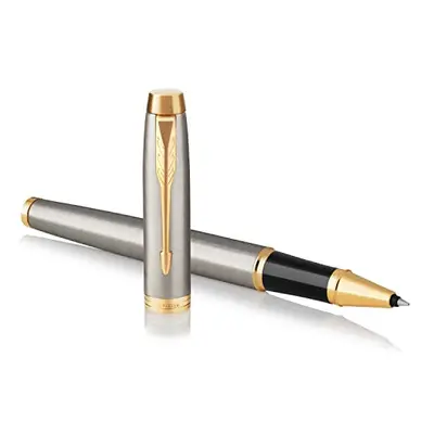 IM Rollerball Pen | Brushed Metal | Fine Point Black Ink | Gift Box