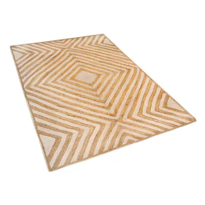 Cotton Area Rug x cm Beige PIRLI