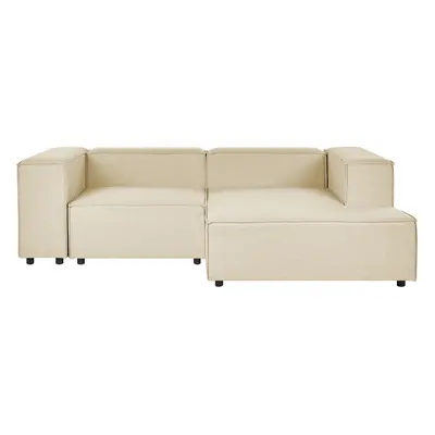 Corner Sofa APRICA Fabric Beige Seater Left Hand