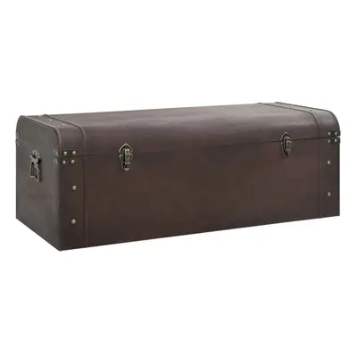 (110 x x 39.5 cm) vidaXL Treasure Chest with Latches Storage Box Treasure Box Dark Brown Plywood