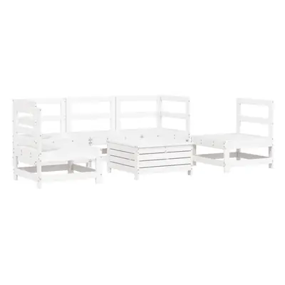 (white) vidaXL Garden Sofa Set Piece Outdoor Sofa Corner Sofa White Solid Wood Pine