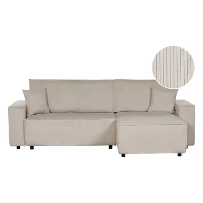 Sofa Bed ABACKA Beige Corduroy Left Hand