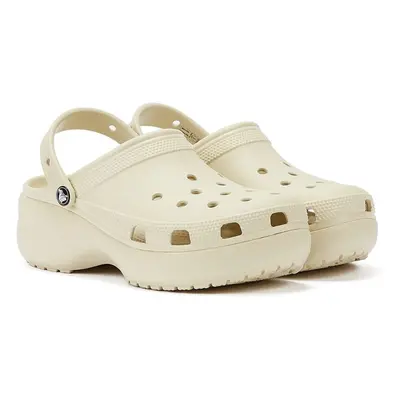 (White, (Adults')) Crocs Classic Platform Clog Bone Women's White Sandals