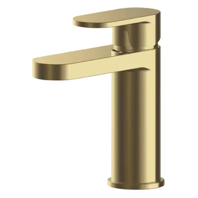 Current Round Mono Basin Mixer Tap with Push Button Waste - Brushed Brass - Balterley