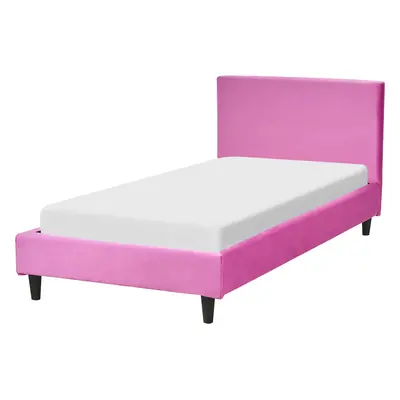 Bed Velvet FITOU x cm (EU Single) Fuchsia Pink