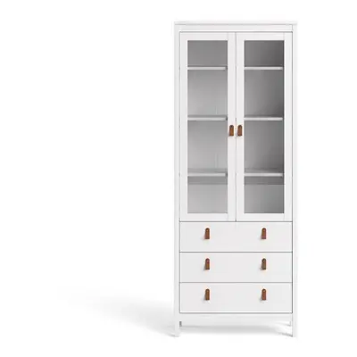 (Barcelona China cabinet doors w/glass + drawers in White) Barcelona China cabinet doors w/glass