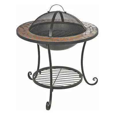 Large Steel Outdoor Standing Mosaic Dome Fire Pit Garden Stove Table