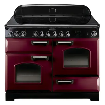 Rangemaster CDL110ECCY/C Classic Deluxe Cranberry with Chrome Trim 110cm Ceramic Range Cooker - 