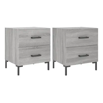 (grey sonoma, pcs) vidaXL Bedside Cabinet Bed Table Nightstand Concrete Grey Engineered Wood