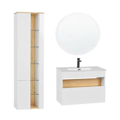 3 Piece Bathroom Furniture Set White FIGUERES