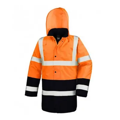 (S, Fluorescent Orange/Black) Result Adults Unisex Core Motorway Two Tone Safety Jacket