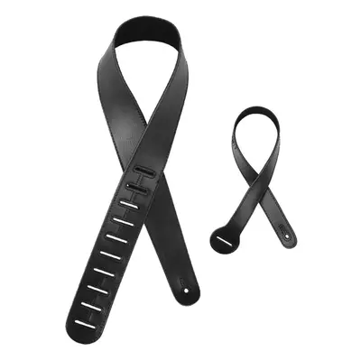 (Black) Adjustable Guitar Strap Leather Shoudler with Jointing Belt Universal