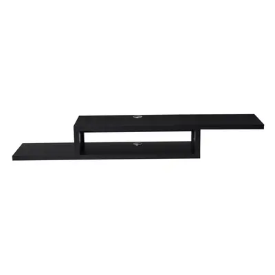 HOMCOM Wall Mounted Media Console Floating TV Stand with Shelf Black