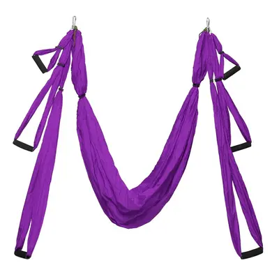 (Purple) Air Yoga Fitness Swing Hammock 550+LBS Load Capacity