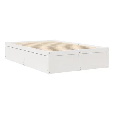 (White, x cm) vidaXL Bed Frame Home Bed Base Bedstead Mattress Foundation Solid Wood Pine