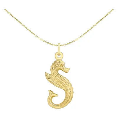 Jewelco London 9ct Gold Seahorse Good Luck Charm Pendant, 24mm - 1-61-0353